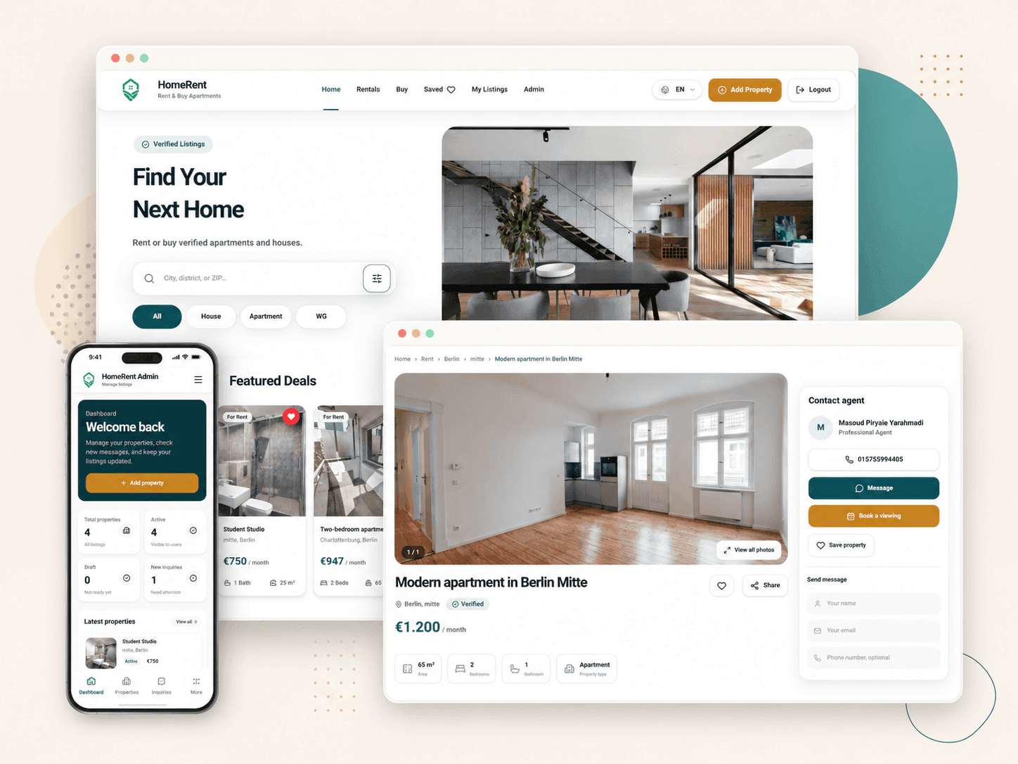 Andormera HomeRent platform preview