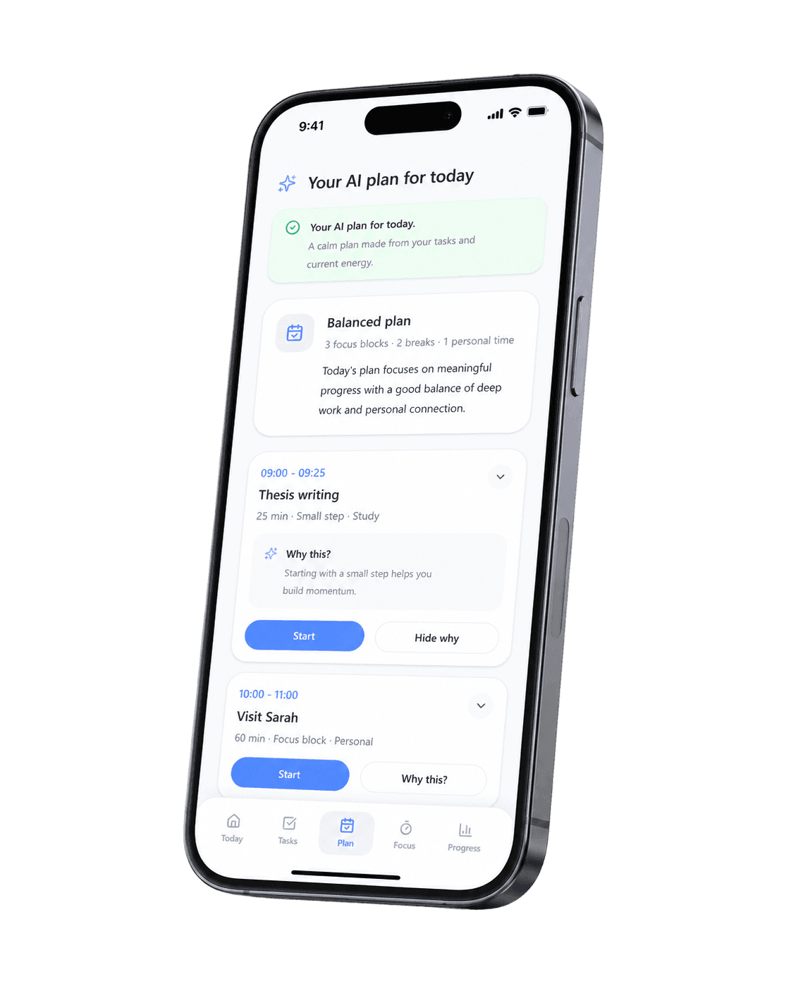 AI plan phone screen
